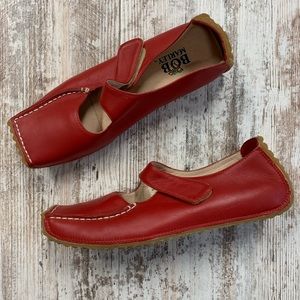 Bob Marley red leather Mary Jane shoes